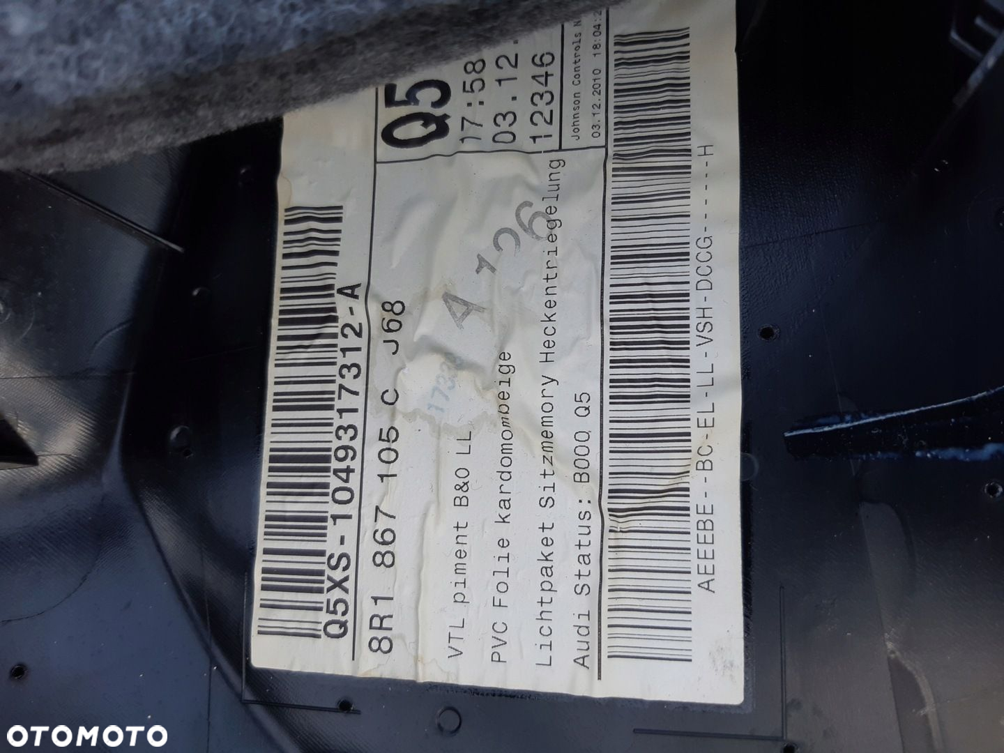 AUDI Q5 8R BOCZEK DRZWI LEWY PRZÓD PRZEDNI EU BO 8R1867105C - 8