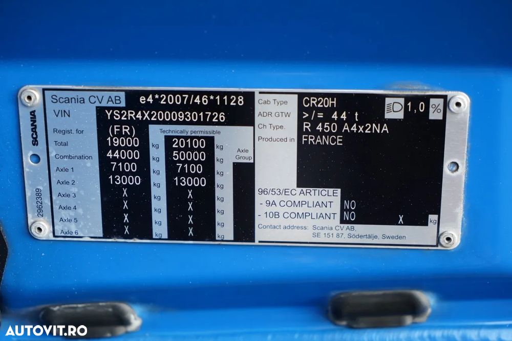 Scania R 450 / SISTEM HIDRAULIC / RETARDER / AER CONDIȚIONAT PARCARE / JANTE DIN ALIAJ / EURO 6 - 38