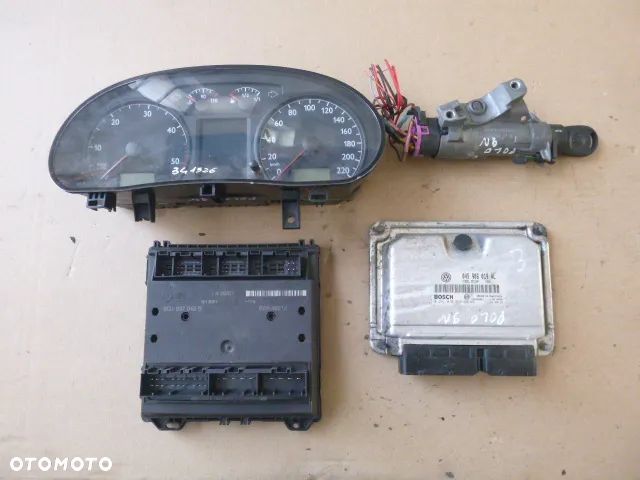 ZESTAW STARTOWY STACYJKA KOMPUTER IMMOBILIZER LICZNIK VOLKSWAGEN POLO 9N 1.4 TDI - 1