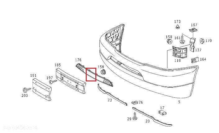 MERCEDES ML W163 Kratka zderzaka przod centralna OE - 2