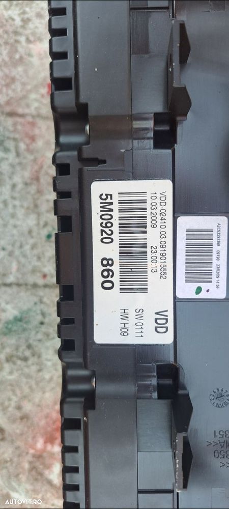 Ceasuri bord VW Golf 6 Plus diesel  benzina 5M0 920 860, C și 871 - 5