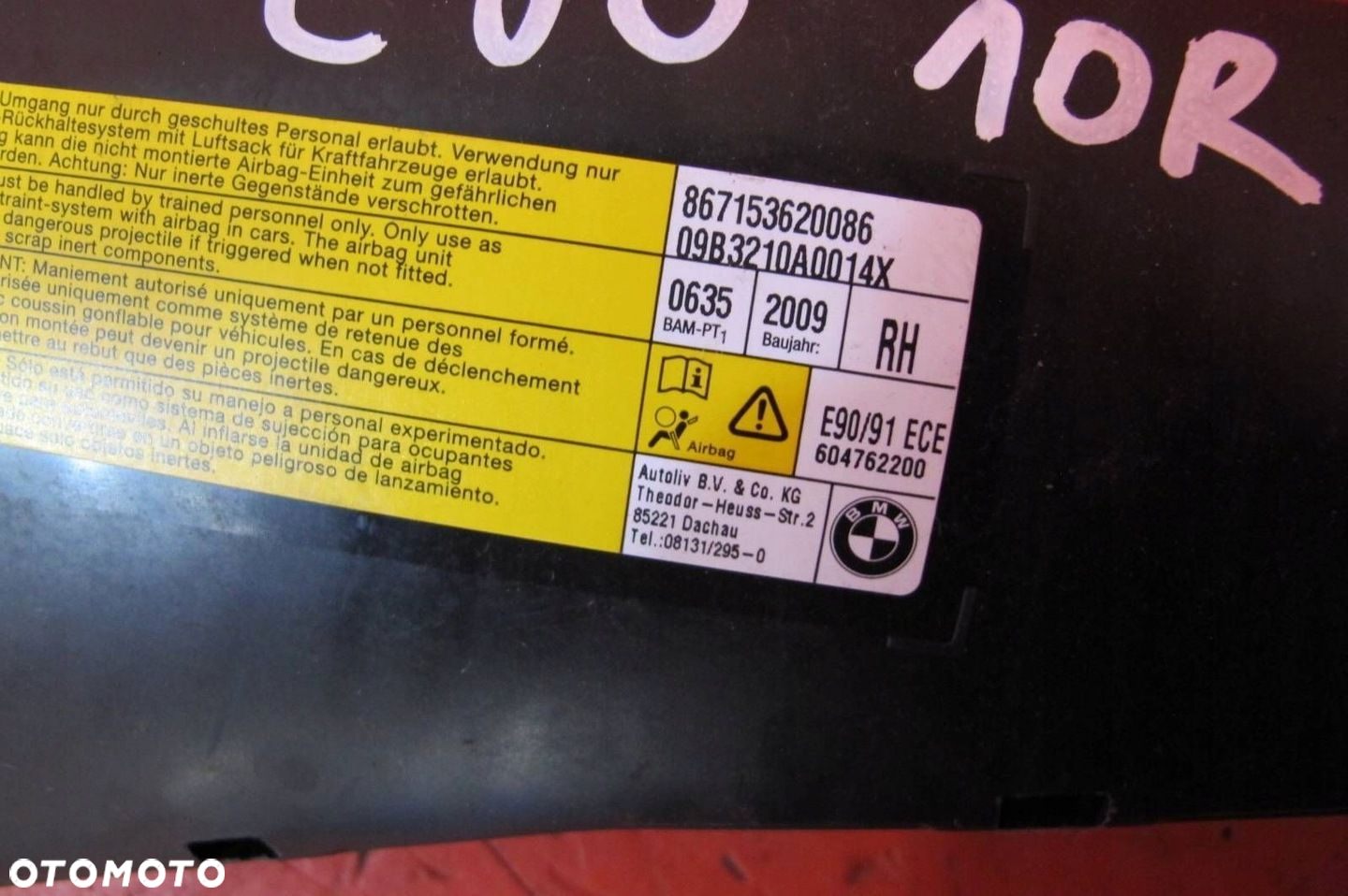 BMW 3 E90 E91 PODUSZKA AIRBAG FOTELA PRAWA PRZÓD PRZEDNIA - 3