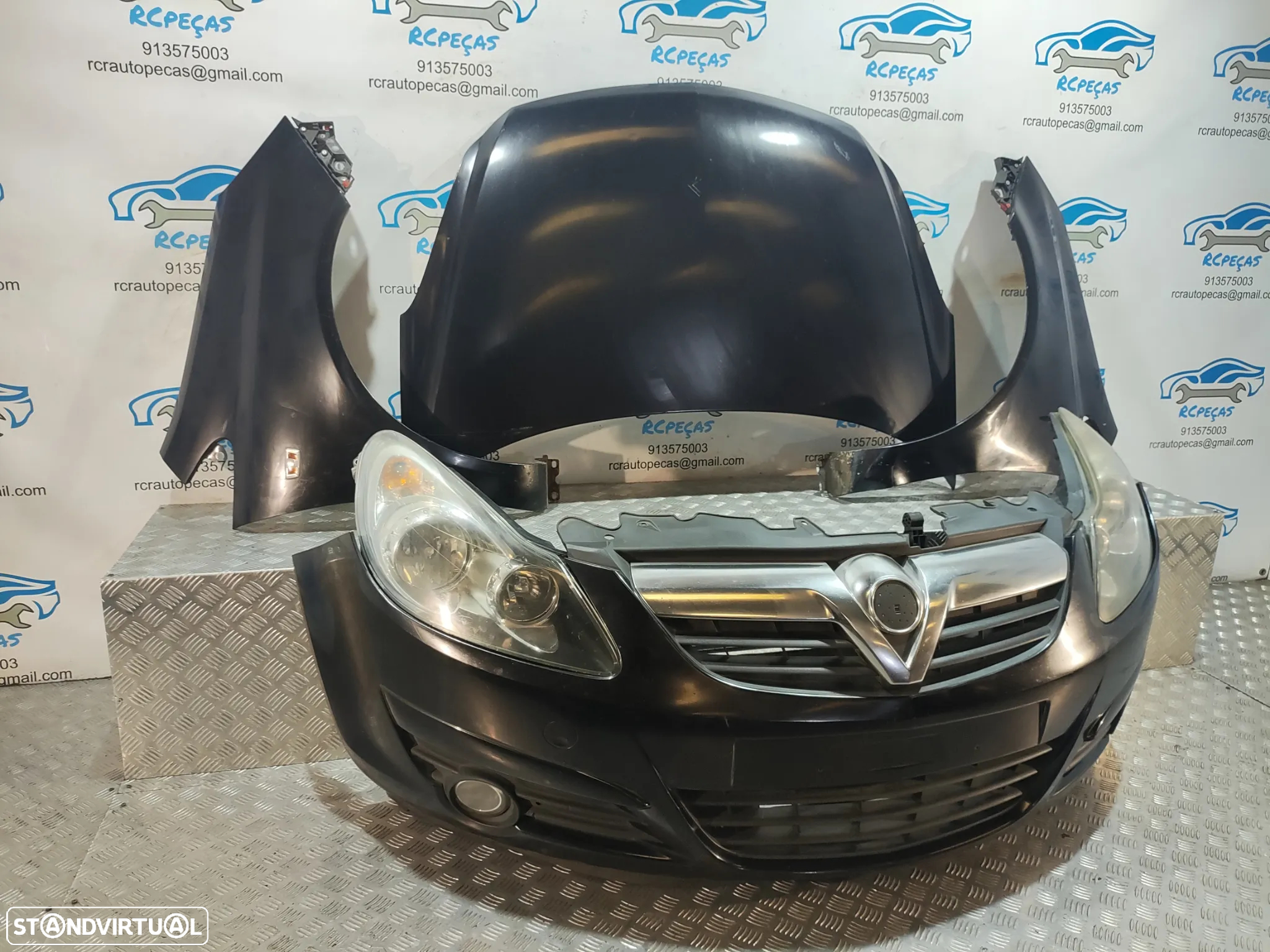 FRENTE COMPLETA OPEL CORSA D S07 CAPOT PARACHOQUES GUARDA-LAMAS OTICAS RADIADOR VENTILADOR FRENTE FIBRA REFORÇO - 2