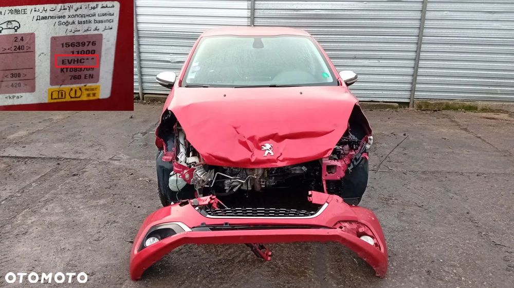 Tylko Części Peugeot 208 I FL PhII 1.2 12v puretech HM05 82KM 61kW 5d hb 15r–19r Lakier EVHC - 2