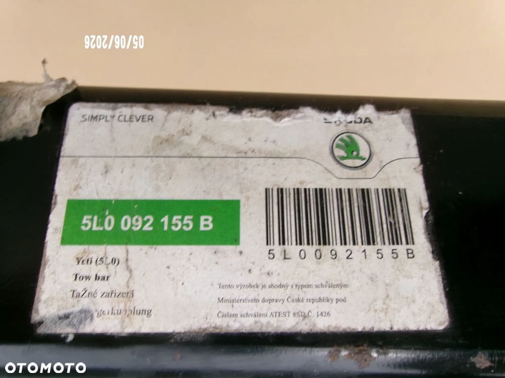 Hak holowniczy kula Skoda Yeti 5L0092155B Westfalia - 5