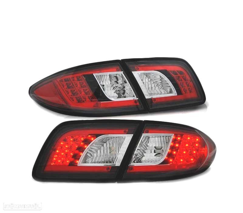 FAROLINS TRASEIROS LED MAZDA 6 SEDAN 02-07 BLACK PRETO - 1