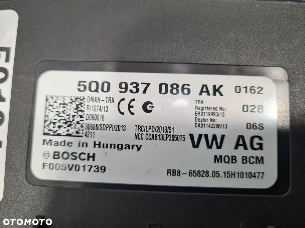 SKODA OCTAVIA III KOMBI SCOUT MODUŁ KOMFORTU 5Q0937086AK - 3