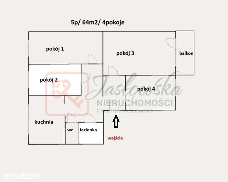 4pokoje, 64m2, Nowe Miasto