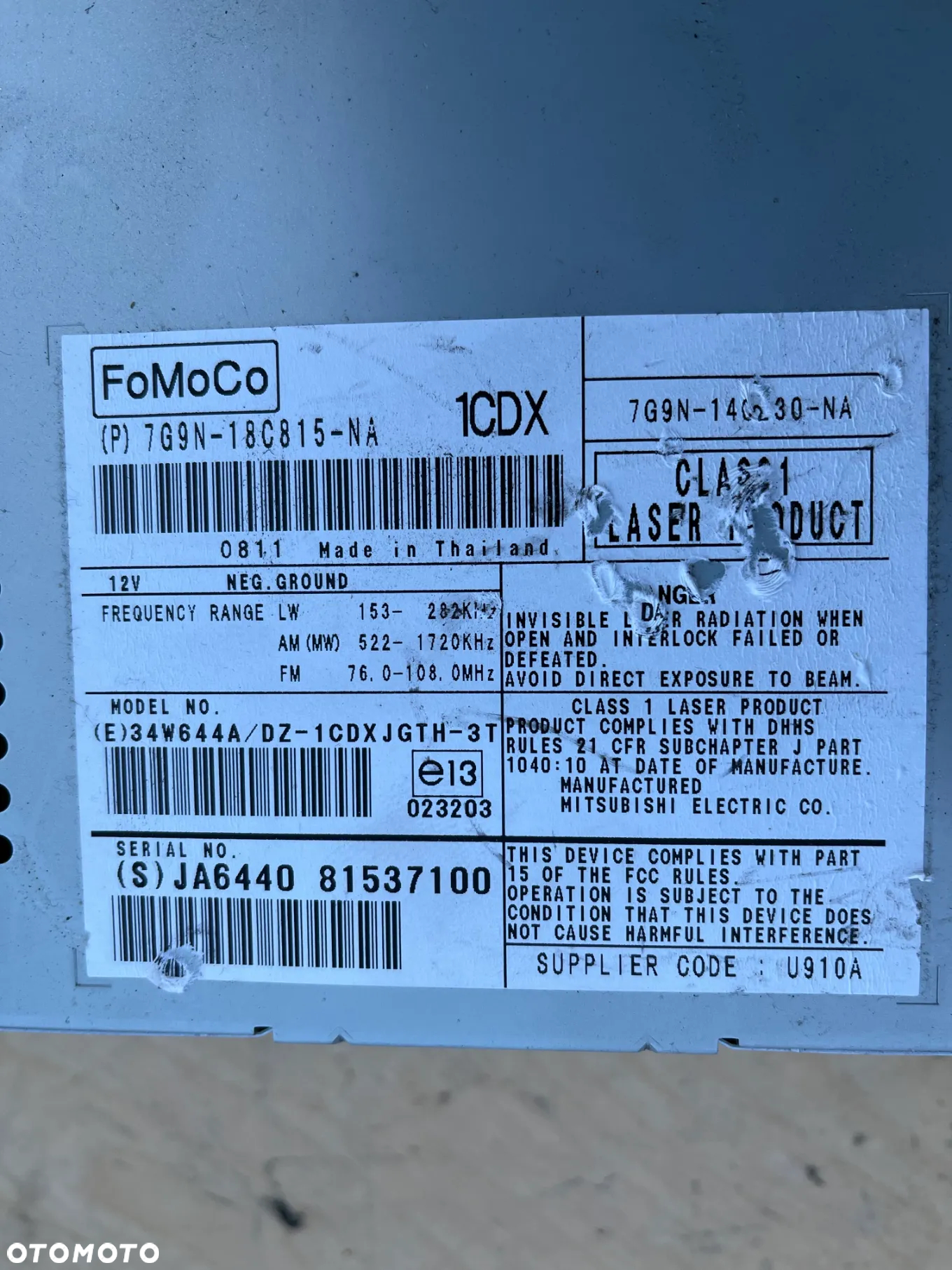 Radio CD 7G9N-18C815 Land Rover Freelander 2 II - 4