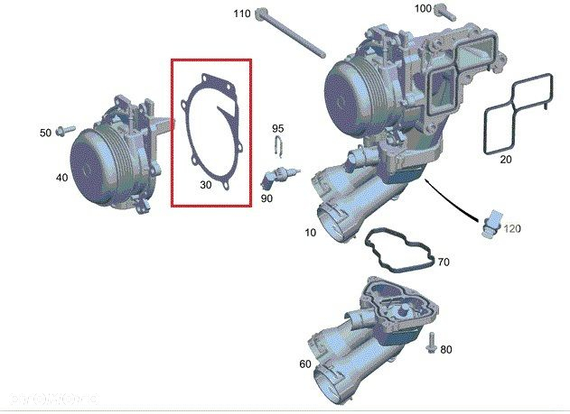 MERCEDES W213 C238 W463 W222 Uszczelka pompy wody - 4
