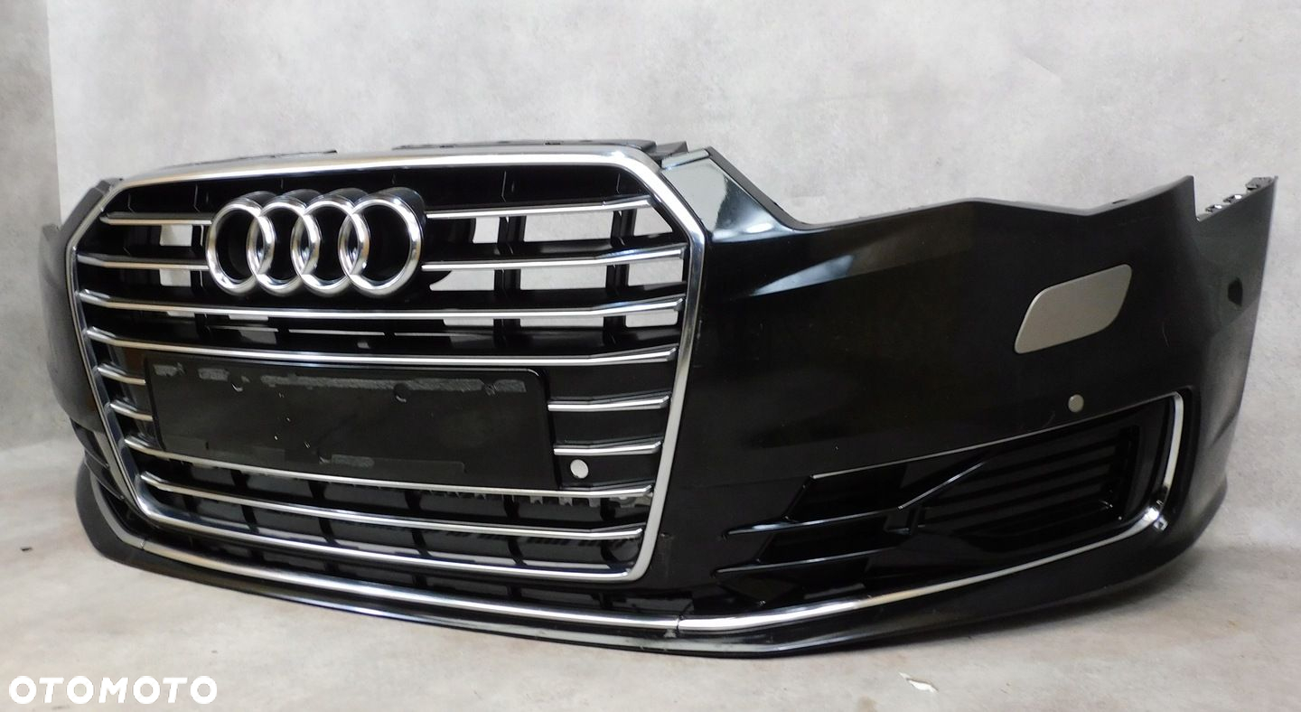 AUDI A6 C7 4G LIFT ZDERZAK PRZÓD PRZEDNI KOMPLETNY ZWYKŁAY CZARNY 6XPDC - 3