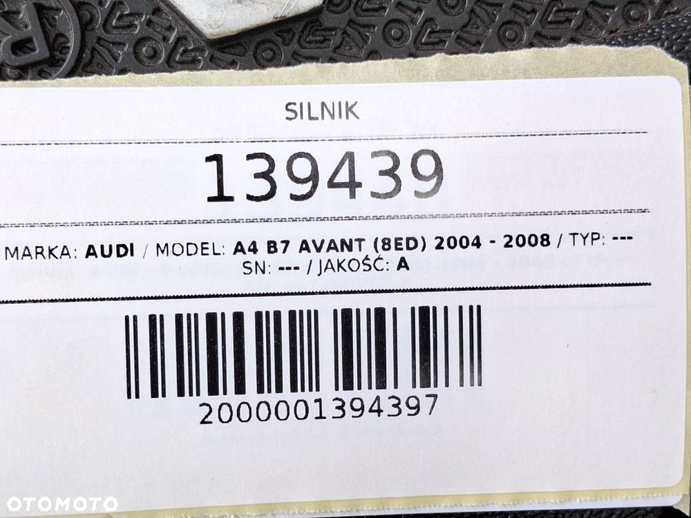 SILNIK KOMPLETNY AVJ 1.8T 1.8 BENZYNA AUDI A4 B6 - 8