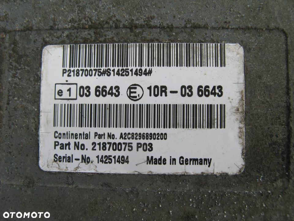 # RENAULT GAMA T RANGE KOMPUTER MODUŁ STEROWNIK ADBLUE AD BLUE 21870075 - P03 - 2