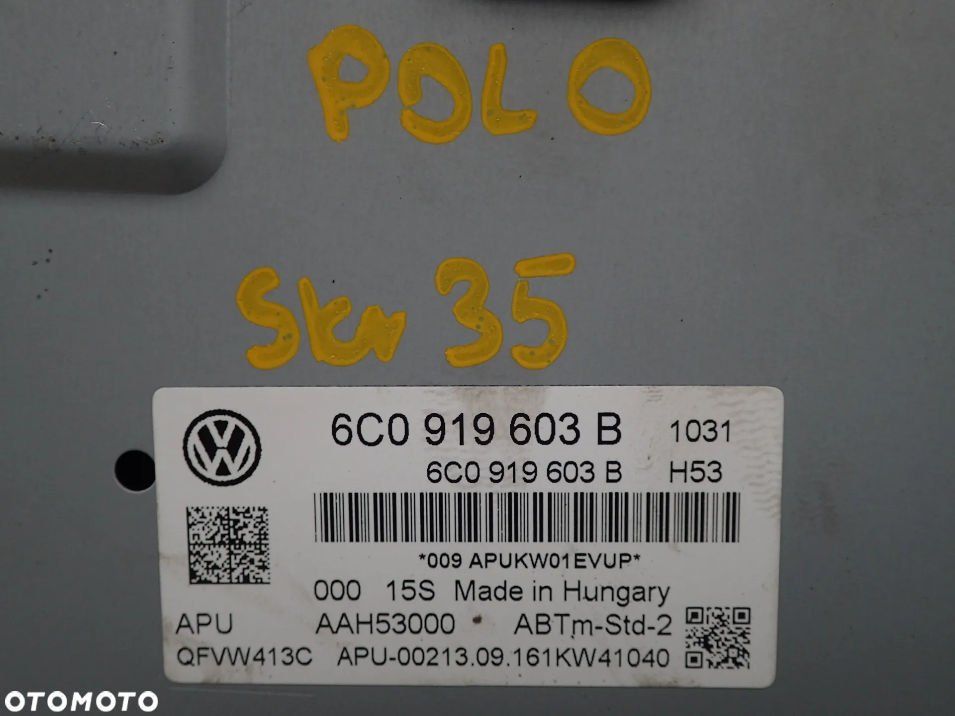 VW POLO 6R RADIO WYŚWIETLACZ CZYTNIK 6C0919603B DOSTĘPNE 2 SZTUKI - 7