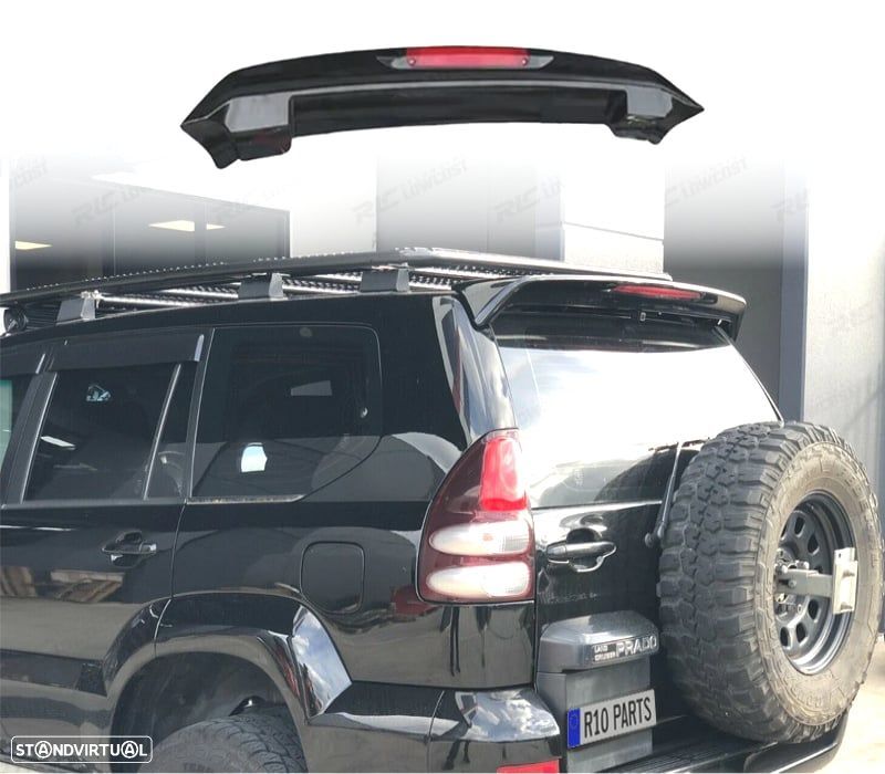 AILERON SPOILER TOYOTA LAND CRUISER 03-08 TERCEIRA LUZ STOP PRETO BRILHANTE - 1
