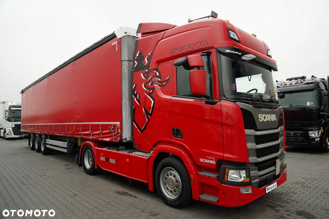 Scania R 450 / ZESTAW / + SCHMITZ / FIRANKA STANDARD / PODNOSZONA OŚ / DACH PODNOSZONY / 2022 ROK PODNOSZONA - 10