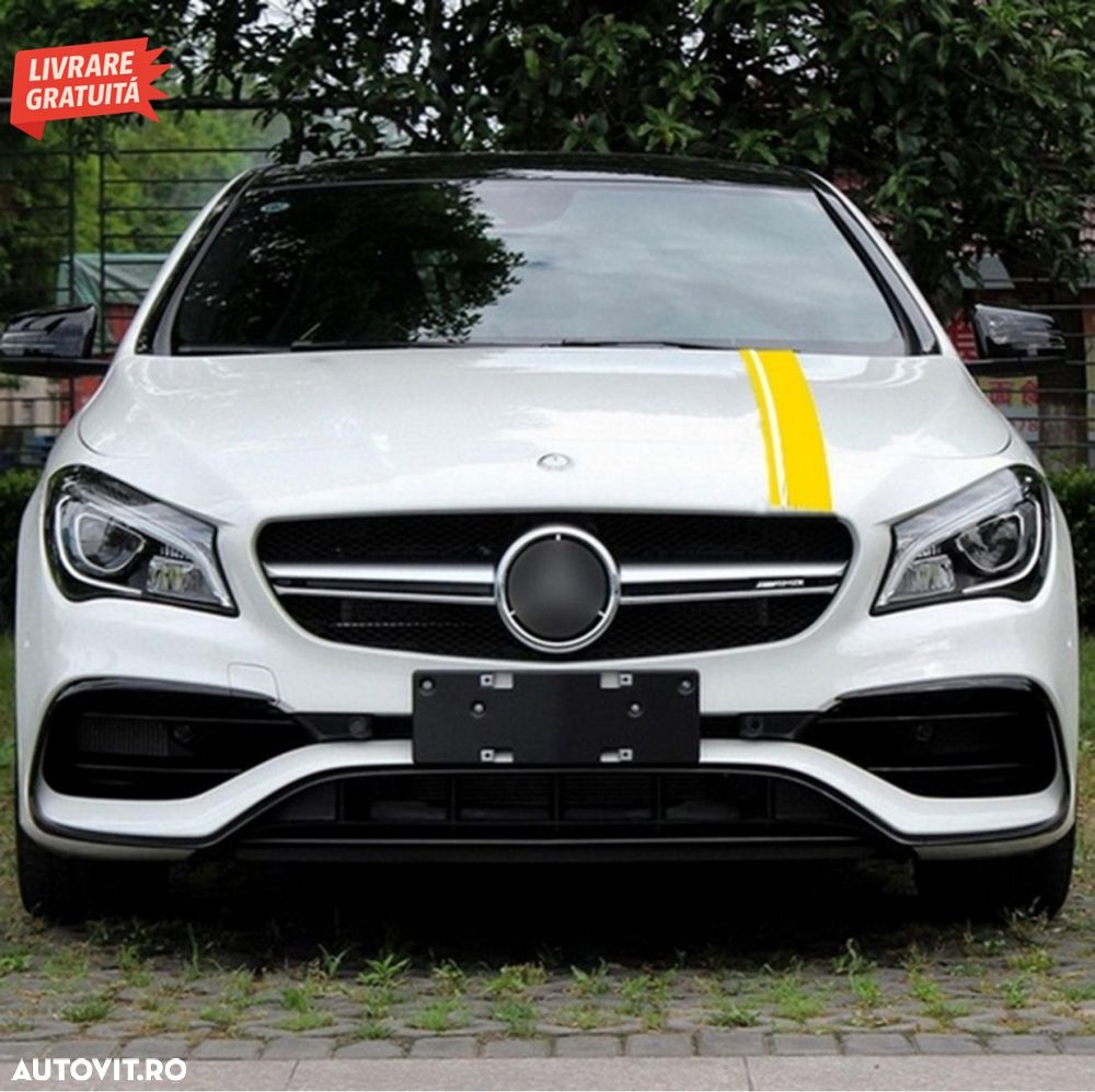 Set Stickere Capota Plafon Portbagaj si Laterale Galben Mat Mercedes CLA W117 C117- livrare gratuita - 11