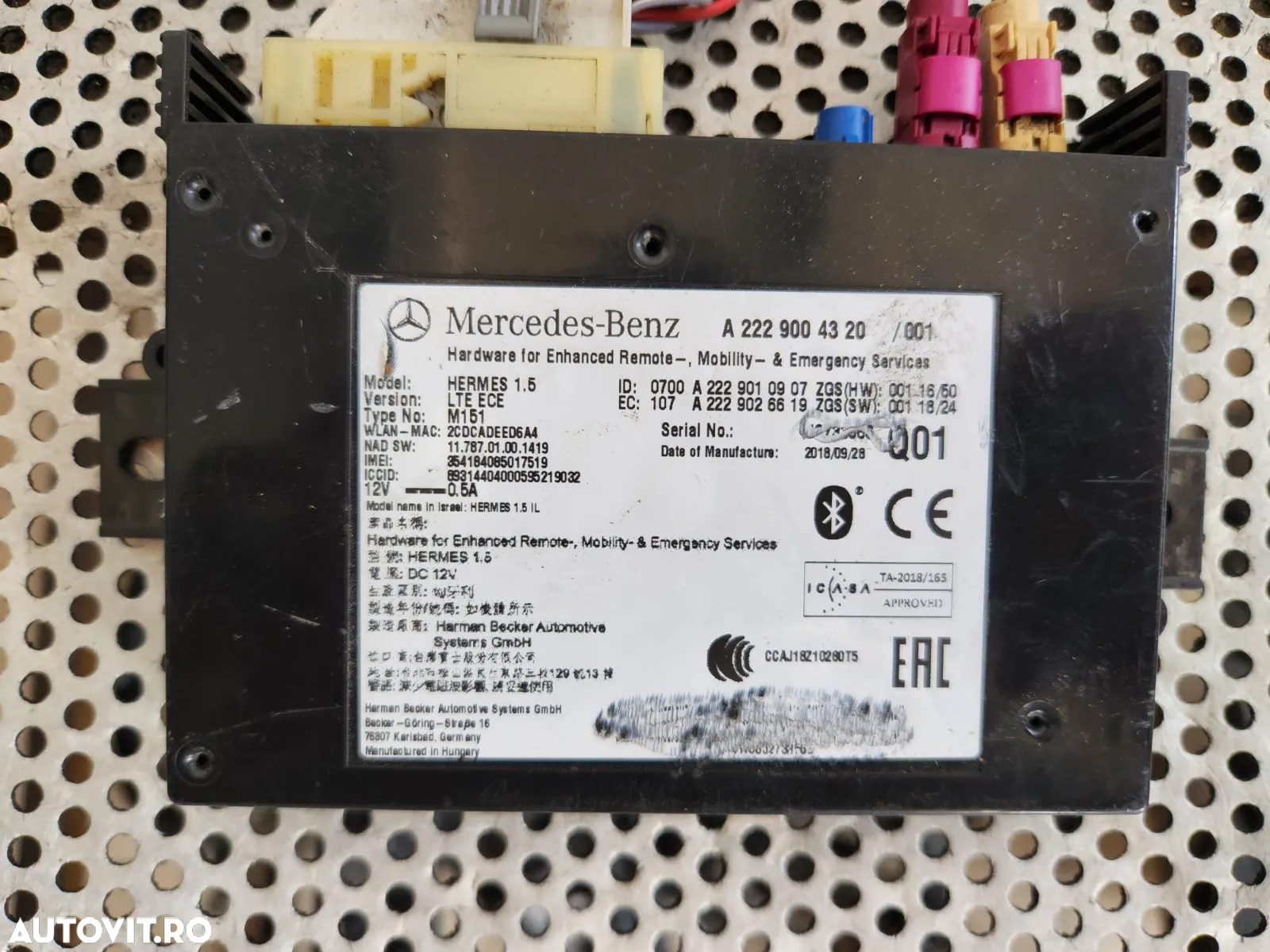 Modul Telematic Mercedes C Class E Class W205 W238 GLC W253 X253 Cod A2229004320 Dezmembrez Mercedes GLC X253 W253 Volan Stanga Motor 654.920 - Dezmembrari Arad - 6