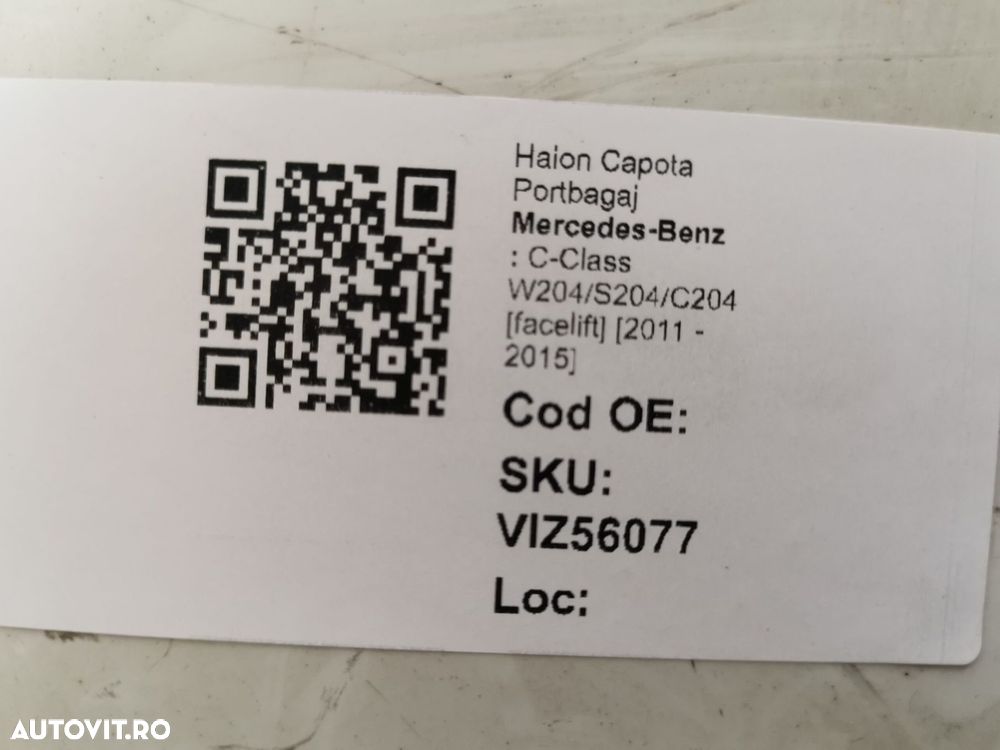 Haion Capota Portbagaj Mercedes-Benz C-Class W204/S204/C204 [facelift] - 8