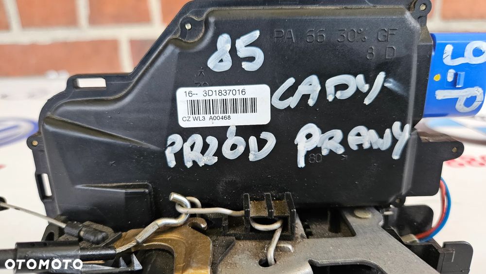 VW Caddy 2K III 3 2003- Kompletny zamek drzwi przód prawy Zamek drzwi przednich prawych 3D1837016 EUROPA 9 PIN - 3