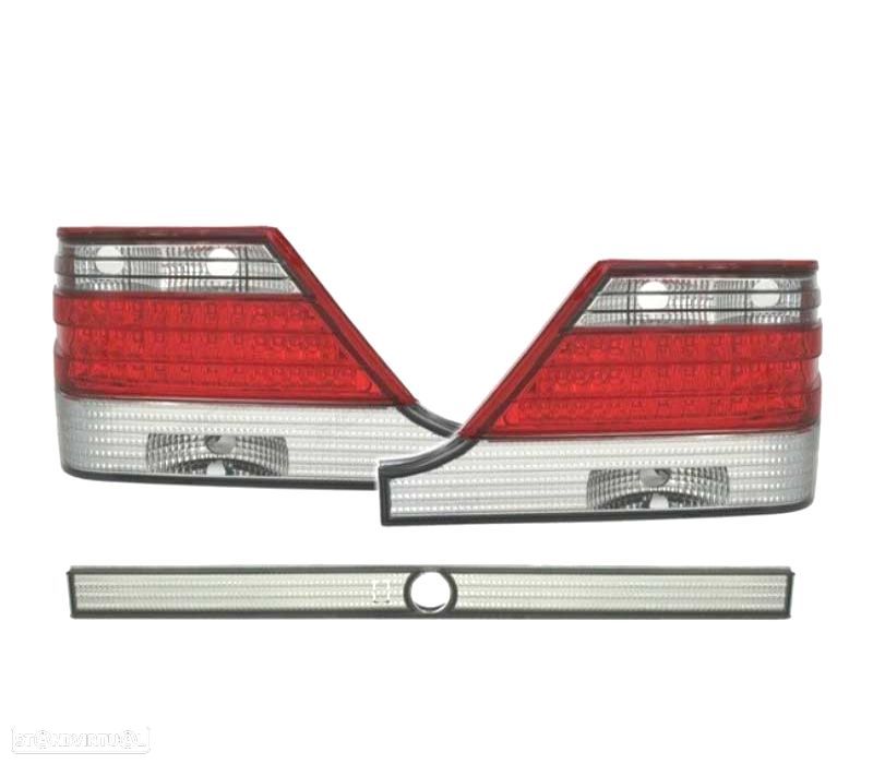 FAROLINS TRASEIROS LED MERCEDES S W140 94-98 VERMELHO BRANCO - 2