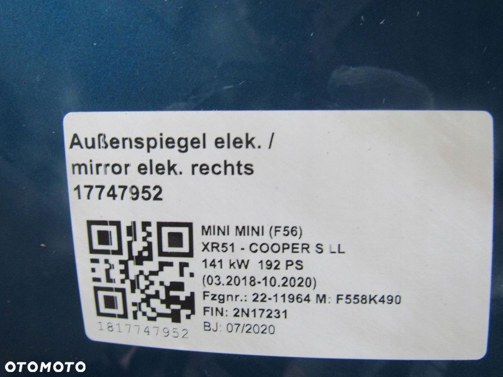 Mini Cooper S  f56 2020 prawe Drzwi przednie - 6
