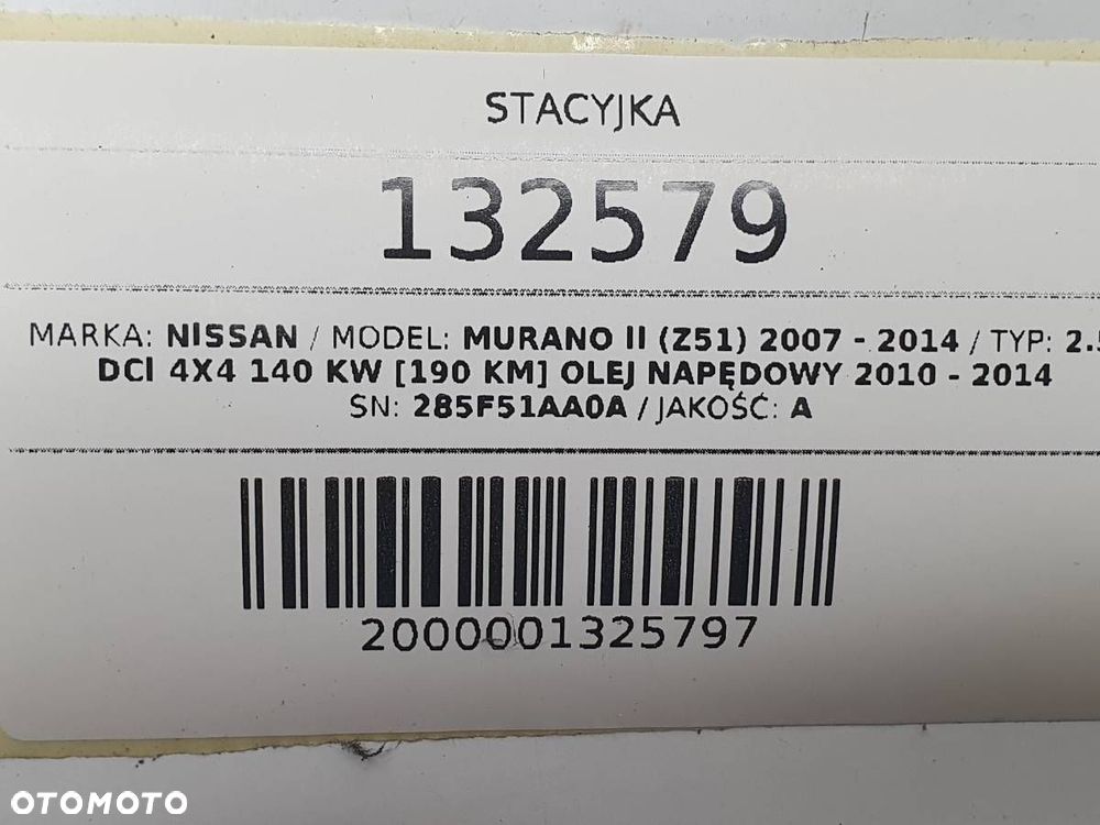 STACYJKA 285F51AA0A NISSAN MURANO II 2012 EUROPA - 4