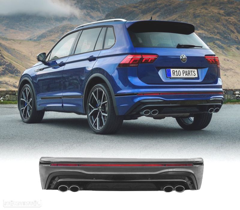 PARAGOLPES TRASEIRO VOLKSWAGEN VW TIGUAN 16-24 LOOK R PRETO - 1