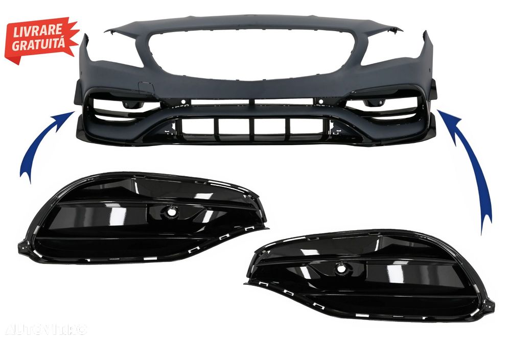 Grile Laterale Bara Fata Negru Lucios Mercedes CLA W117 C117 Facelift (2016-2018) - livrare gratuita - 1