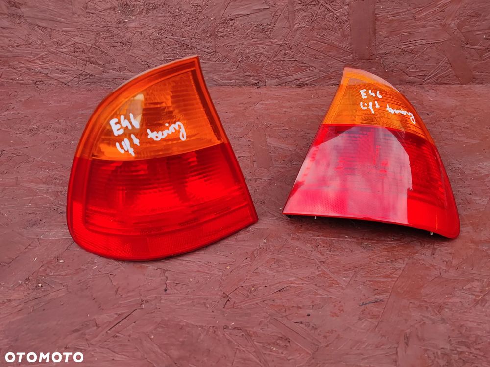BMW E46 ORYGINALNE LAMPY TYŁ DO NADWOZIA TOURING / KOMBI Z POMARAŃCZOWYM KIERUNKIEM LEWA / PRAWA O NR. 6 928 385 / 8 368 757 OEM