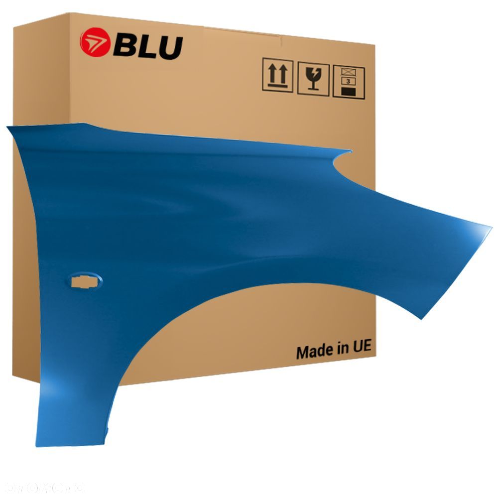 BLU Błotnik PEUGEOT 206+ PLUS KMF prawy niebieski 2007-2014 przód Bleu Recife - 1