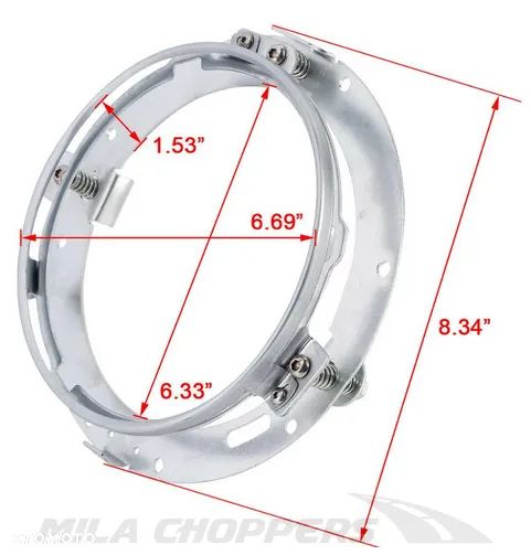 Pierścień lampy przedniej rim ramka wkład 7" Harley Touring Softail - 2