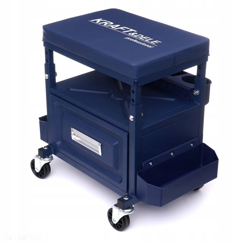 TABORET STOŁEK WARSZTATOWY NA KÓŁKACH 1X SZUFLADA SCHOWEK 3X PÓŁKI KD10761 - 3