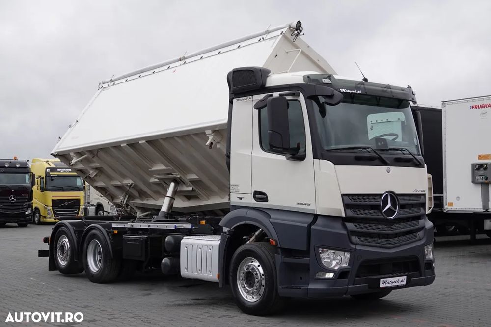 Mercedes-Benz ACTROS / 2545 / 6x2 / CAMION BASCULANTE 32 mc / OBLUTOR pentru cereale / CAPACITATE DE ÎNCĂRCARE: 15.000 KG / DIRECȚIE + AXIE ELEVABILĂ / EURO 6 - 8