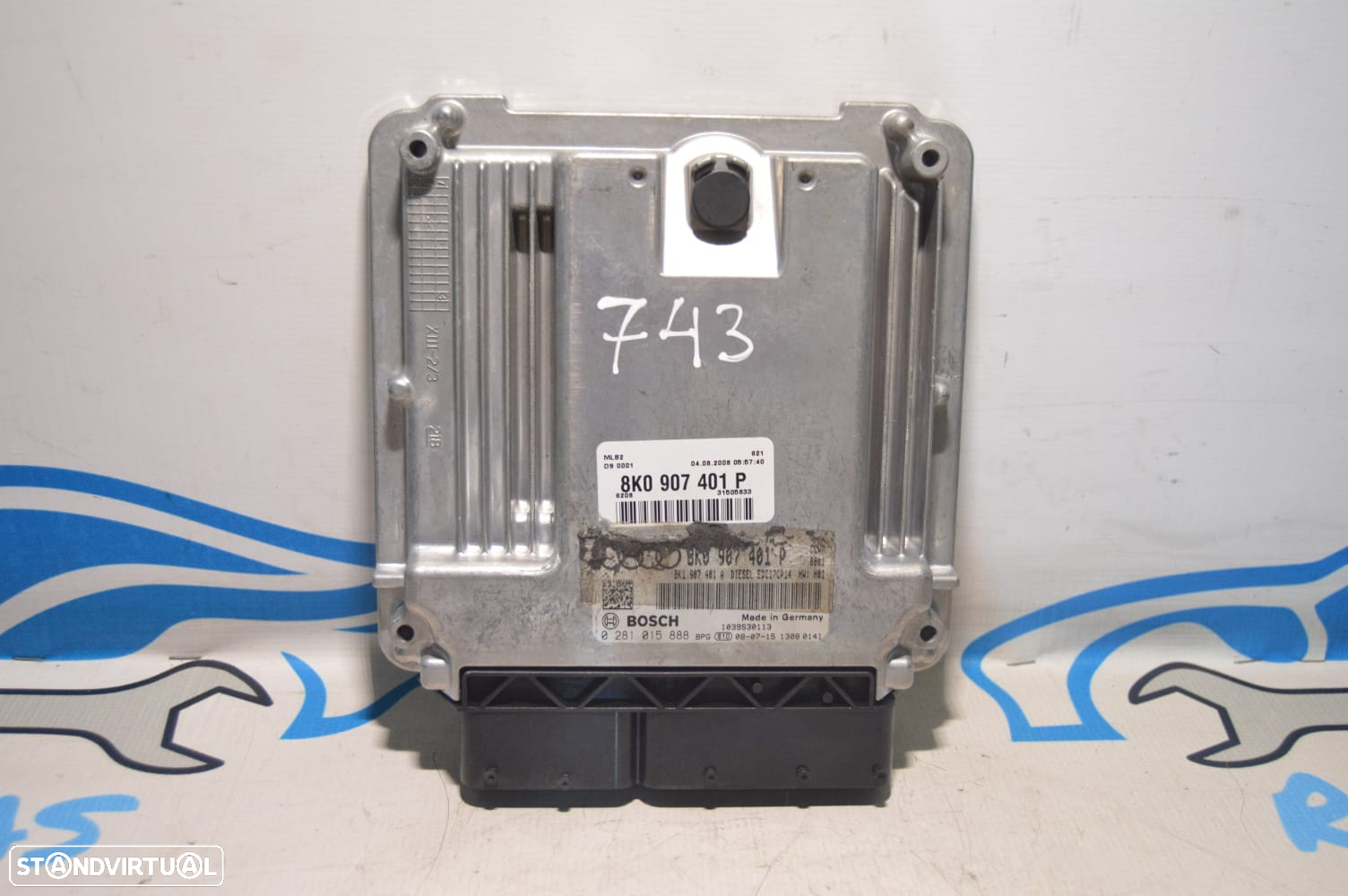 CENTRALINA ECU MOTOR BOSCH AUDI 0281015888 8K0907401P 8K0907401 8K1907401A 8K1907401 1039S30113 AUDI A5 8T 8T3 8TA 2007-2011 3.0 TDI QUATTRO V6 245CV CDU CDUD - 3