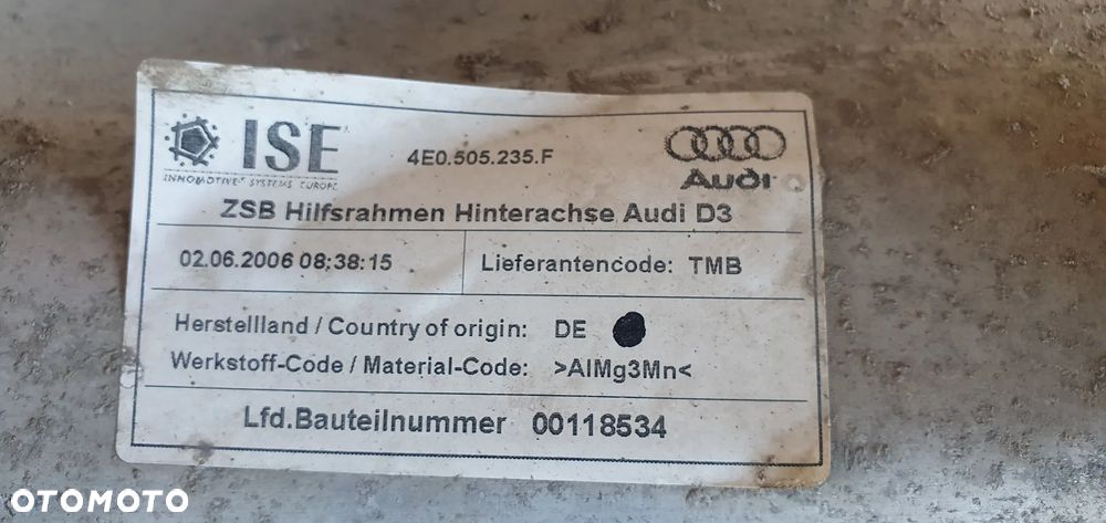Wózek sanki belka tył Audi A8 D3 4E0505235F - 7