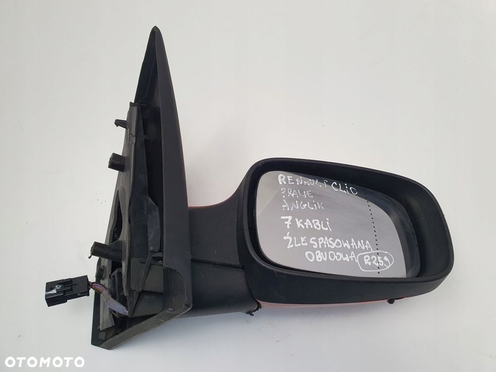 LUSTERKO PRAWE Renault Clio III 05-09r _ PASAŻERA 7 Pin kabli ANGLIK - 4
