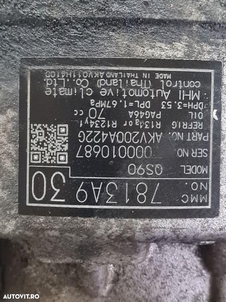 Compresor clima Mitsubishi ASX Facelift 2016 1.6i 2016 - 2018 4A92 (819) 7813A930 - 2