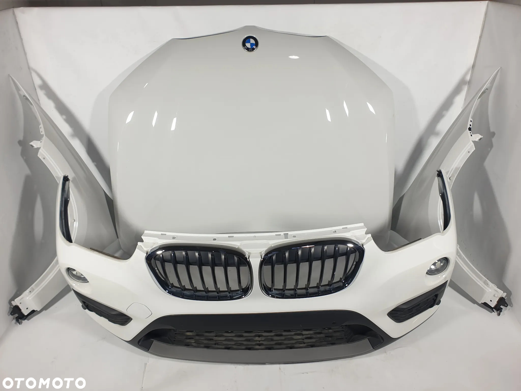 BMW X1 F48 A300 ALPINWEISS KOMPLETNY PRZÓD MASKA  POKRYWA SILNIKA BŁOTNIK BŁOTNIKI LEWY PRAWY PRZÓD ZDERZAK PRZÓD PAS PRZEDNI WZMOCNIENIE CZOŁOWE PAS CHŁODNIC CHŁODNICE WENTYLATOR LAMPY PRZÓD PRAWA LEWA LAMPA LAMPY FULL LED  2.0 D diesel NOWY POTESTOWY! - 8