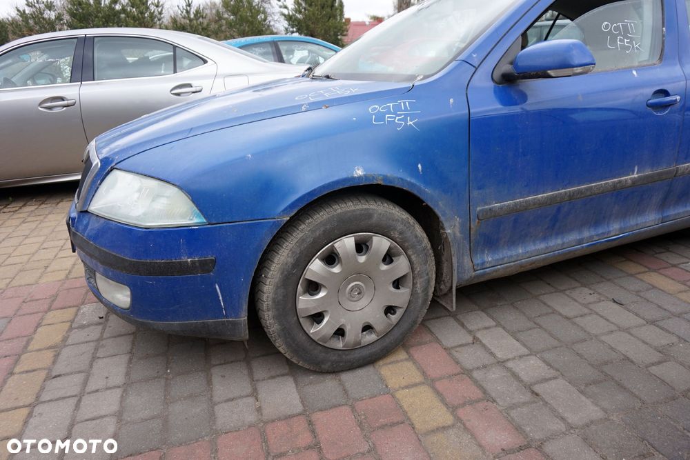 MASKA ZDERZAK BŁOTNIKI LAMPY OCTAVIA II 1Z3 4590  SKODA 2004-2008 NIEBIESKI PRZÓD KOMPLETNY - 7