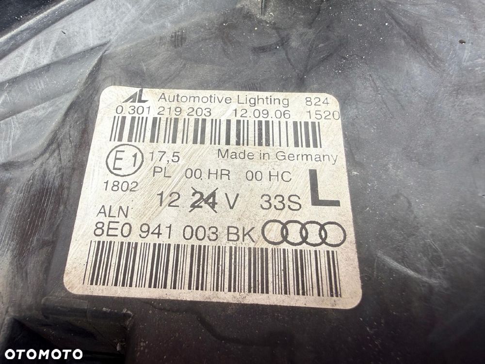 Lampa przednia AUDI A4 B7 ZWYKŁA LEWA EUROPA ORYGINALNA AL - 4