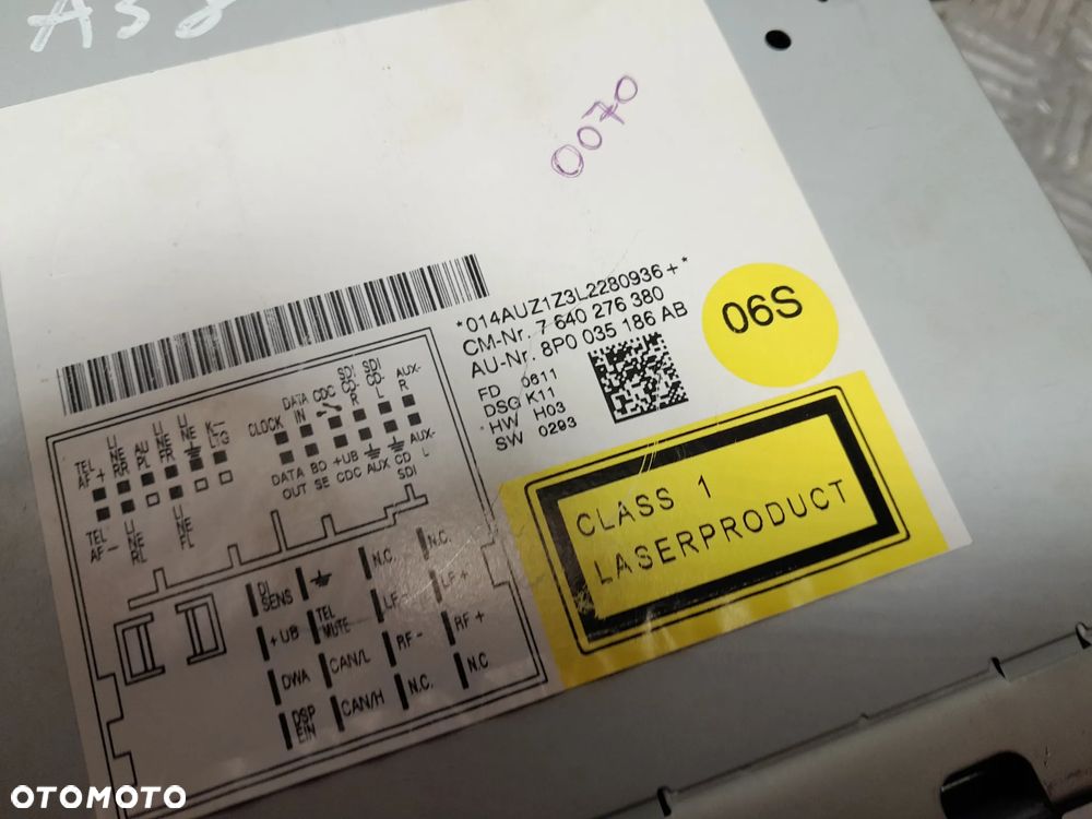 AUDI A3 8P RADIOODTWARZACZ CD AUDI CONCERT 8P0035186AB - 7