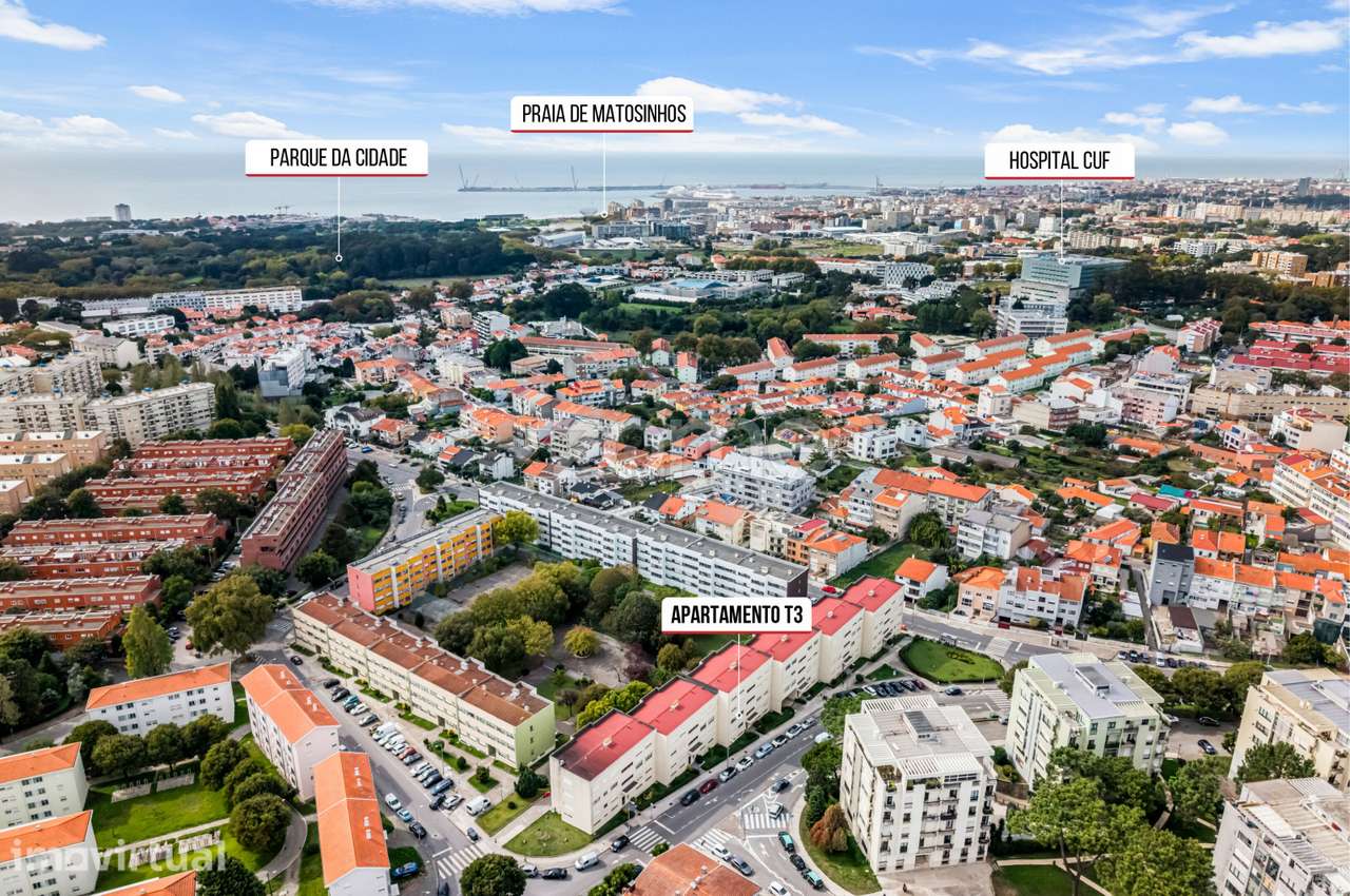 Apartamento T3 em Aldoar, na Praça da Pedra Verde. - Grande imagem: 5/46
