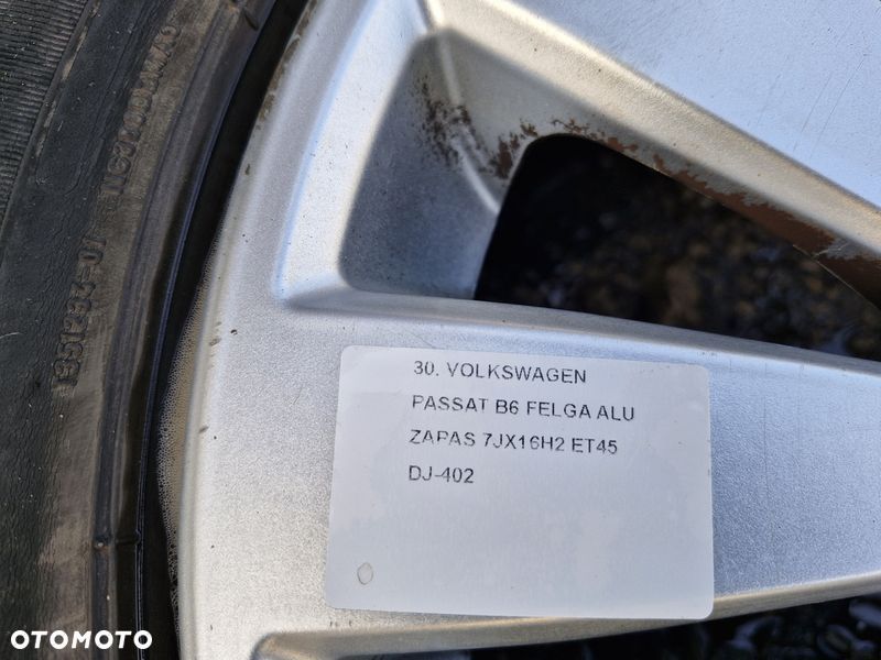 vw passat b6 golf 6 vi felga aluminiowa koło zapasowe 16'' 7j et45 5x112 dj-402 - 2