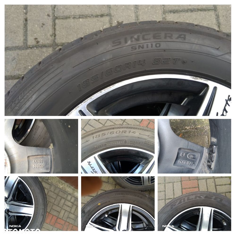 Komplet aluminiowych kół letnich  R14 185/60 - 2