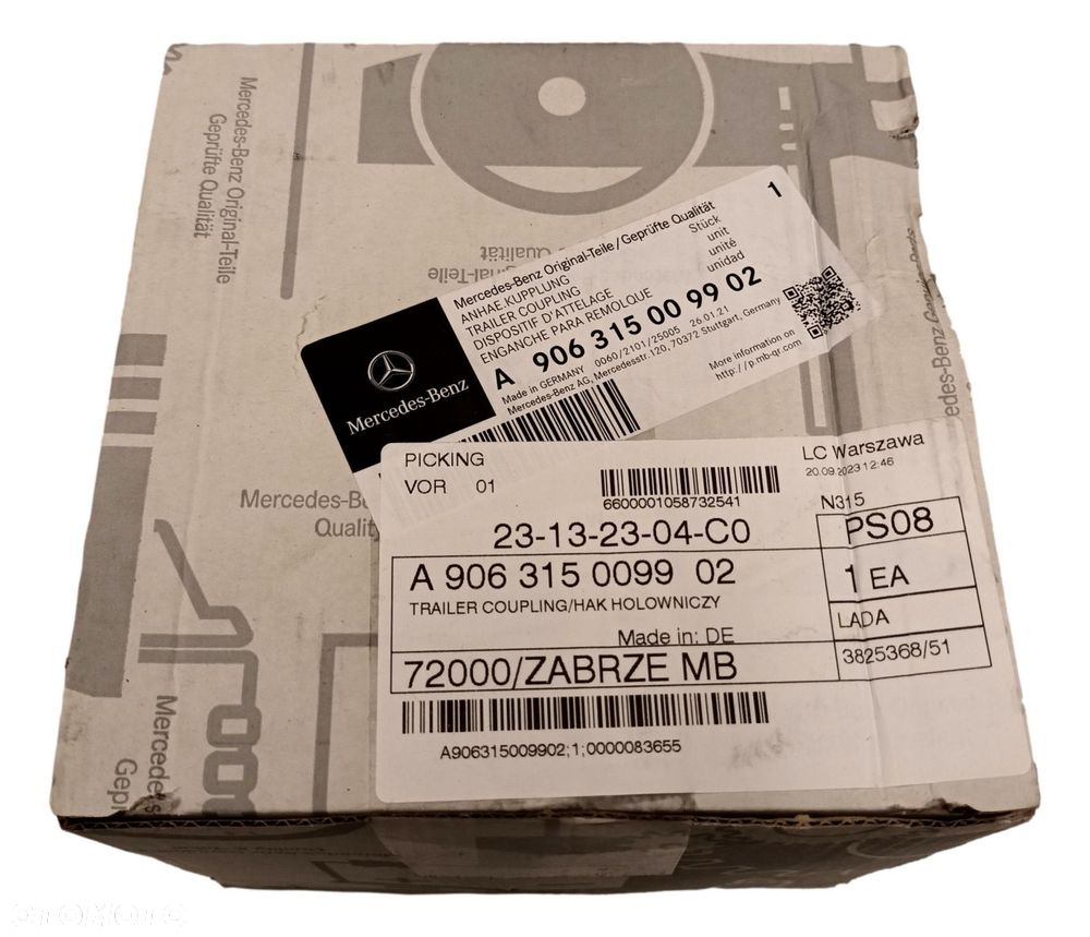MERCEDES SPRINTER 906 W461 Hak holowniczy OE - 2