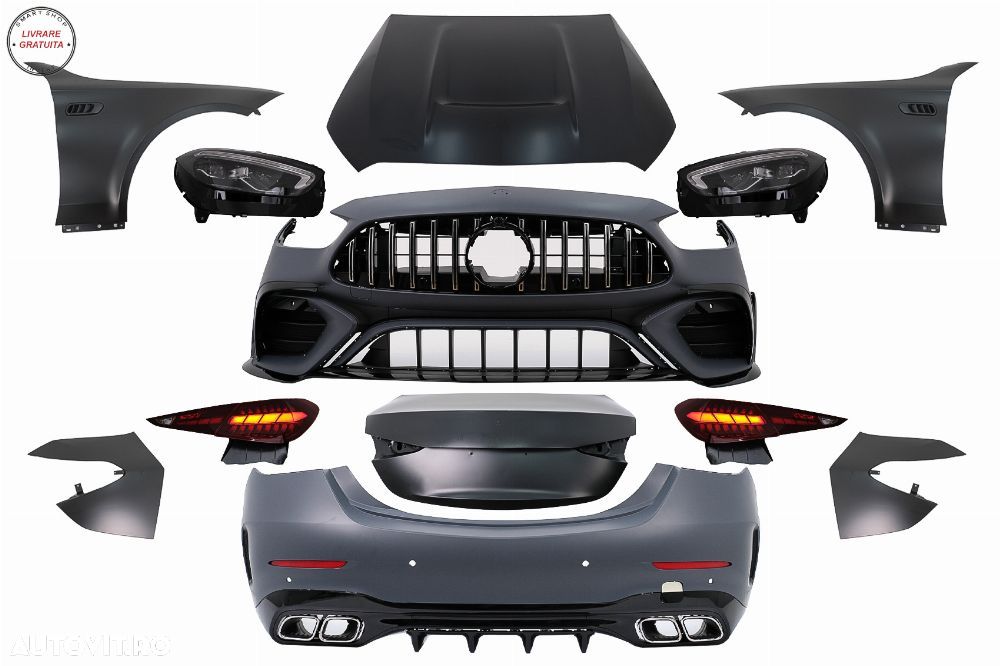 Pachet Exterior Mercedes C-Class W205 Sedan (2018-2022) Conversie la W206 C63 Desi- livrare gratuita - 1