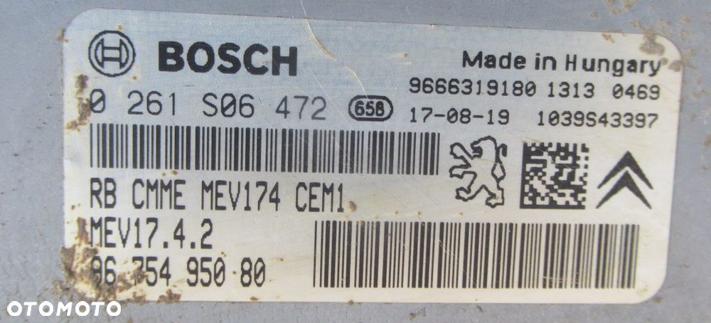 CITROEN BERLINGO III II 1.6 VTI MODUŁ KOMPUTER STEROWNIK ECU 0261S06472 - 2