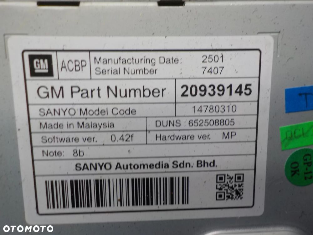 OPEL INSIGNIA A EKRAN WYŚWIETLACZ NAWIGACJI 20939145 - 3