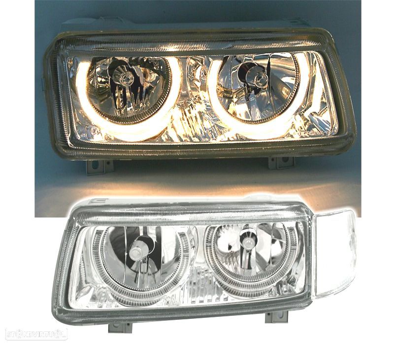 FARÓIS ANGEL EYES VOLKSWAGEN VW PASSAT 93-96 FUNDO CROMADO - 3